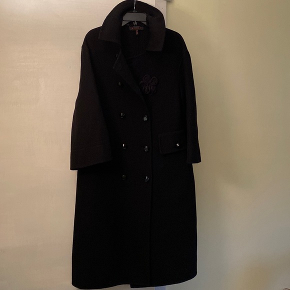 Escada Beautiful Virgin Wool Stretch Black Full Length Coat Made in Italy 🇮🇹 - Picture 1 of 16